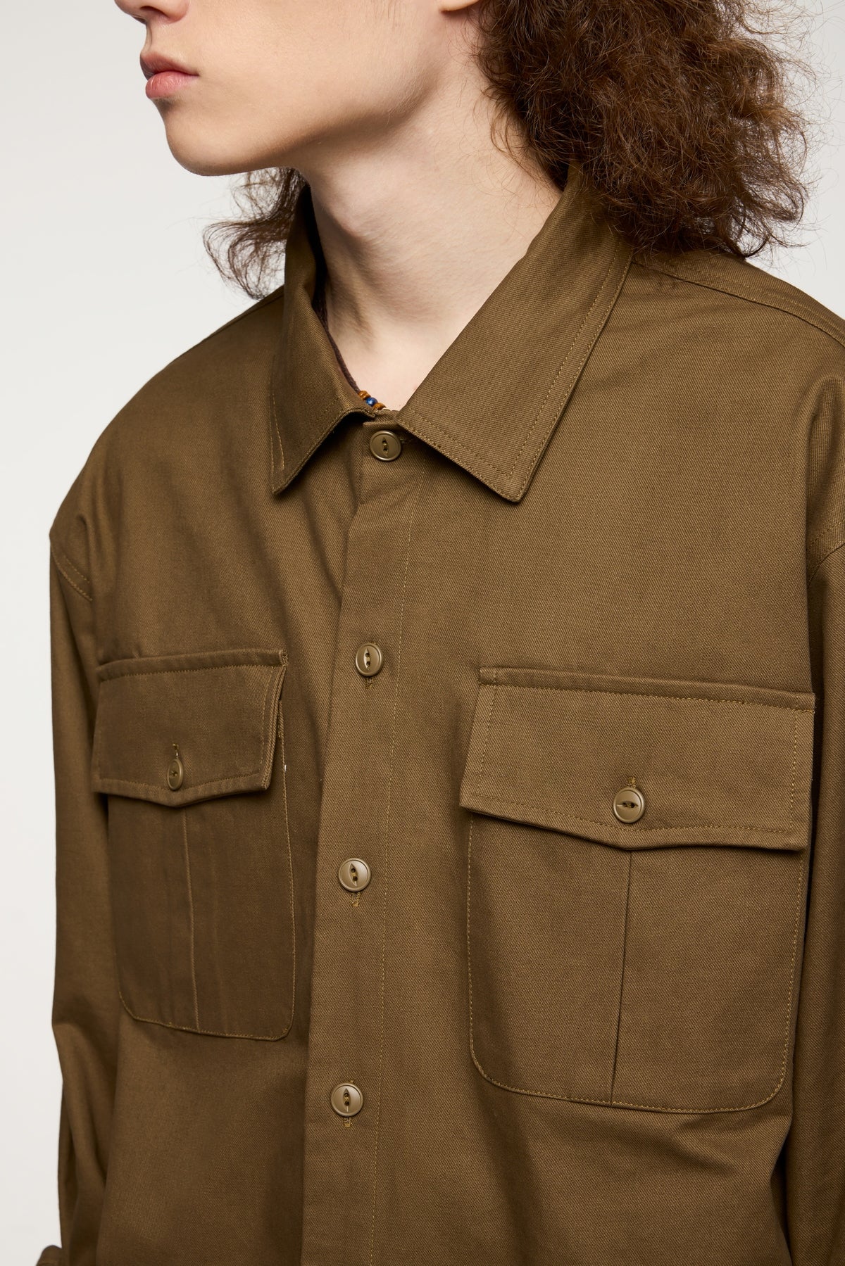 Retro Pure Cotton Double Pocket Unisex Workwear Shirt