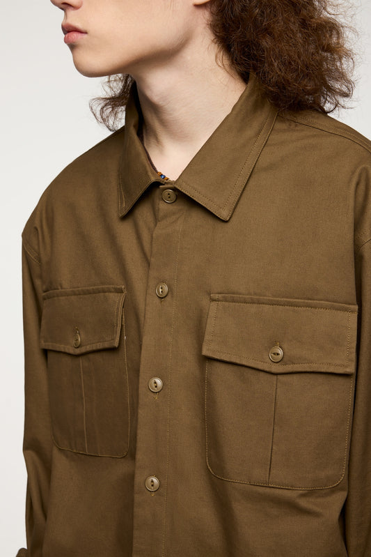 Retro Pure Cotton Double Pocket Unisex Workwear Shirt