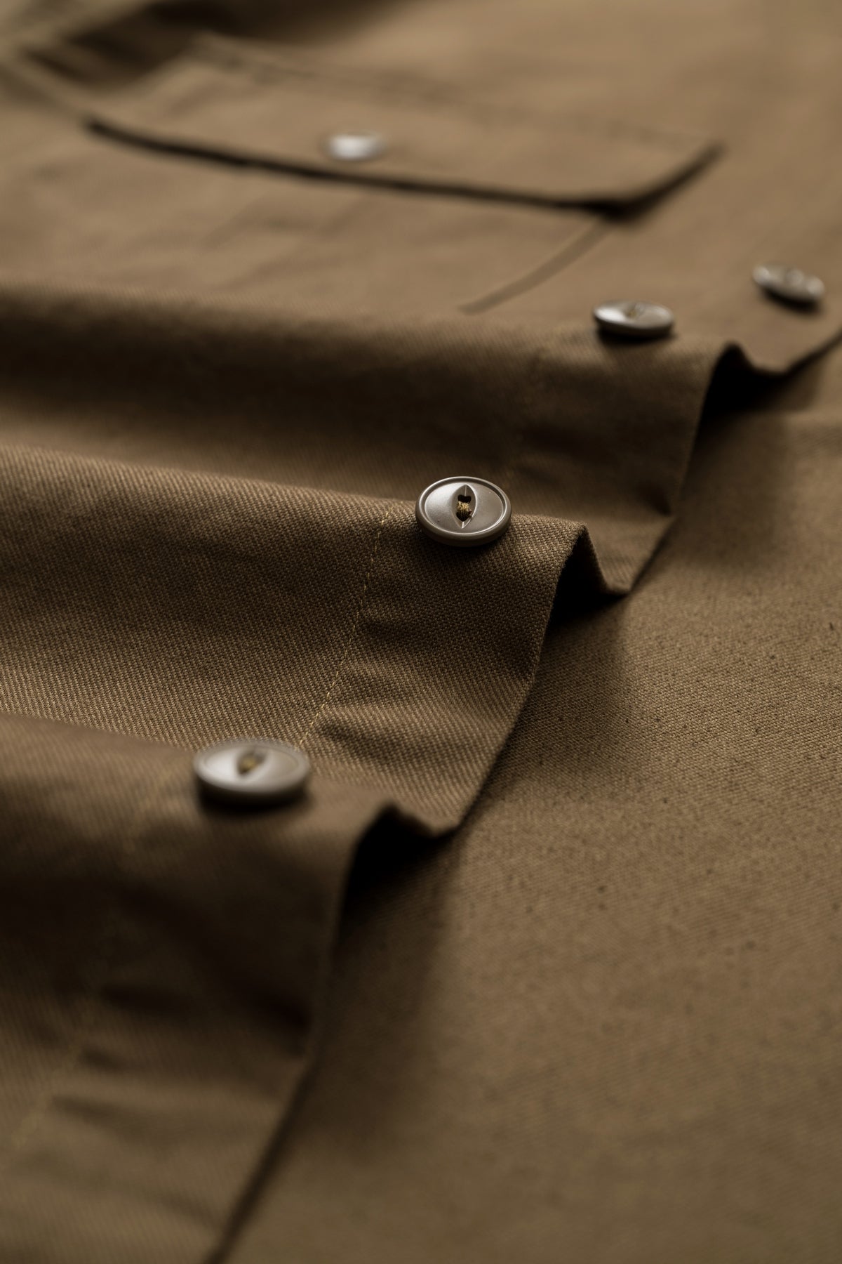 Retro Pure Cotton Double Pocket Unisex Workwear Shirt