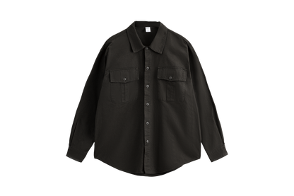 Retro Pure Cotton Double Pocket Unisex Workwear Shirt