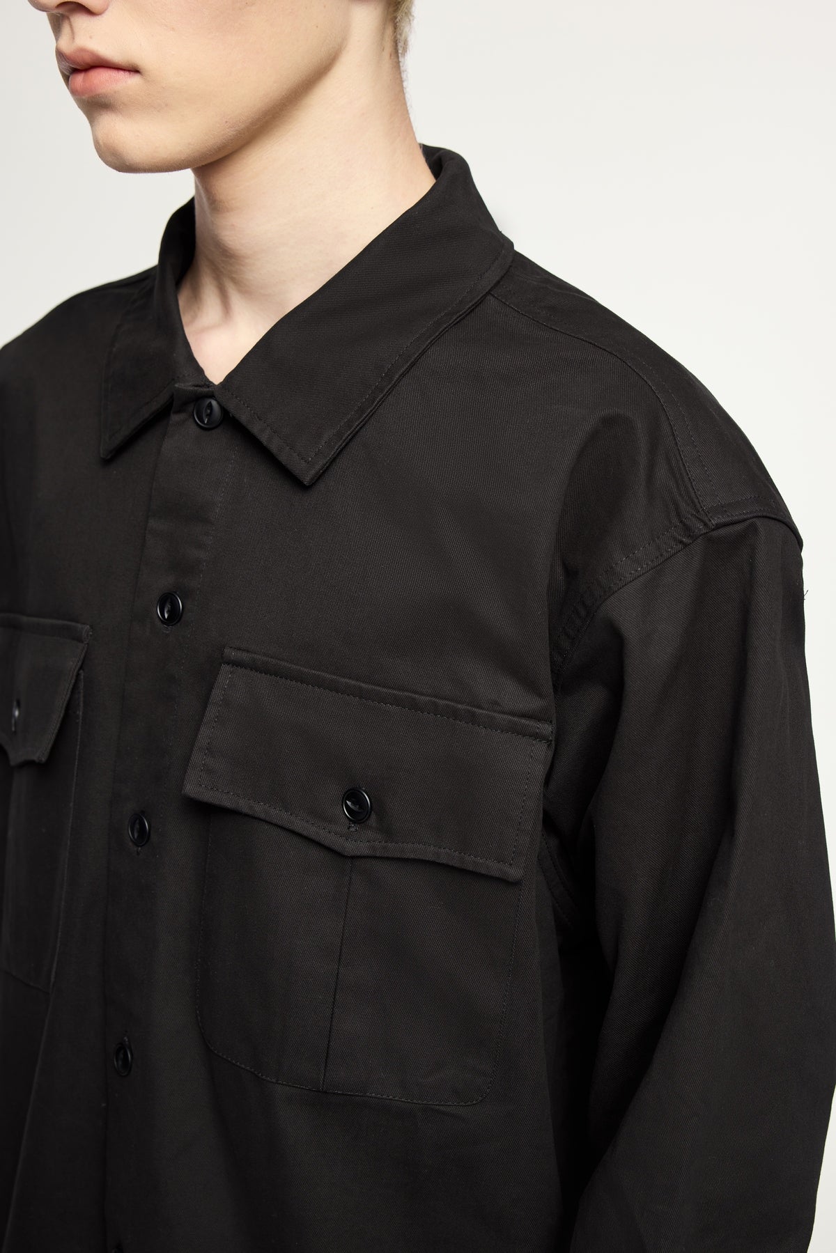 Retro Pure Cotton Double Pocket Unisex Workwear Shirt