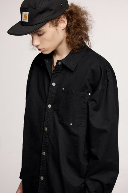 OLA FAN Trendy Casual Retro Work Shirt - Unisex Minimalist Outerwear