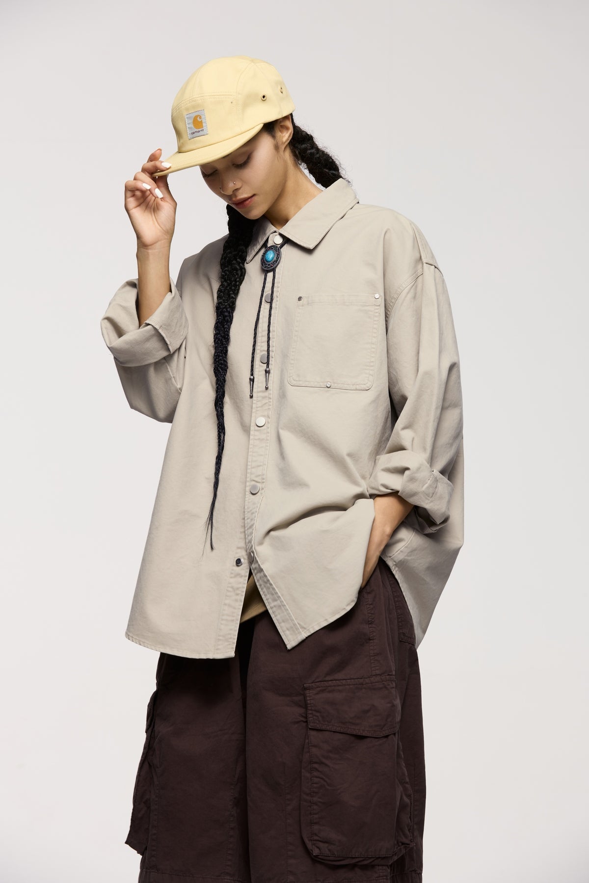 OLA FAN Trendy Casual Retro Work Shirt - Unisex Minimalist Outerwear