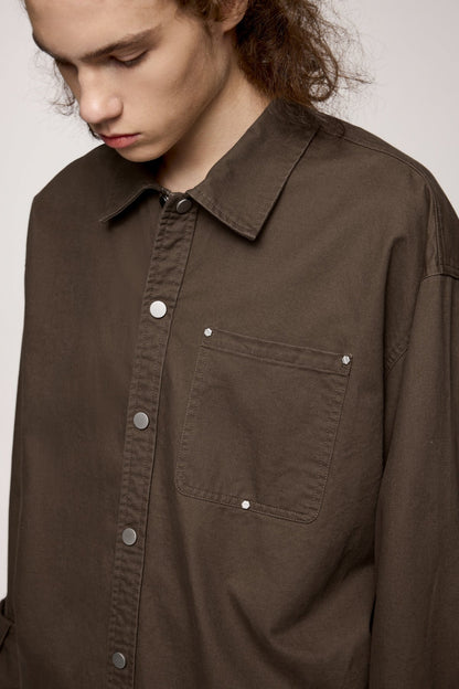 OLA FAN Trendy Casual Retro Work Shirt - Unisex Minimalist Outerwear