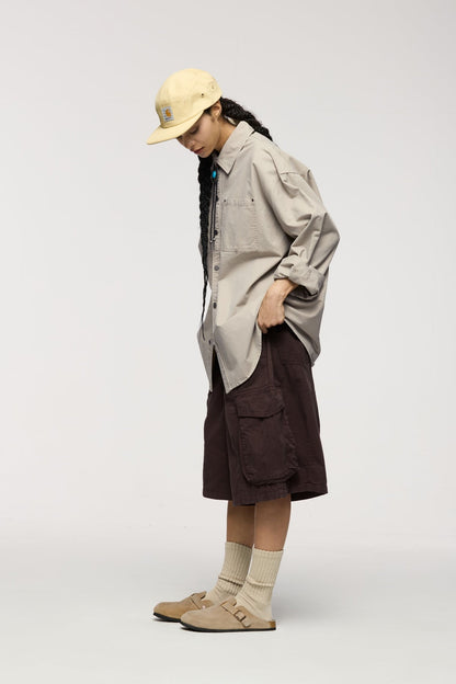 OLA FAN Trendy Casual Retro Work Shirt - Unisex Minimalist Outerwear