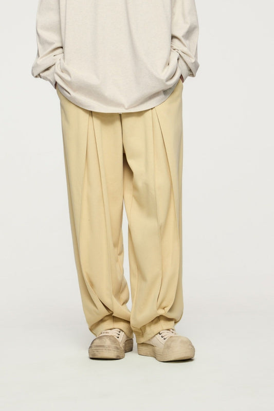 OLA FAN Trendy Unisex Twill Pleated Textured Trousers