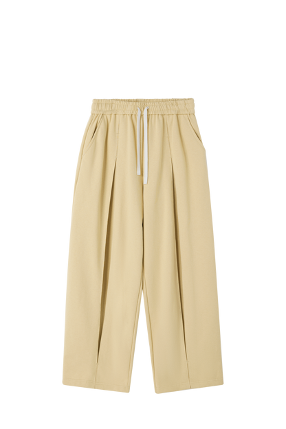 Trendy Unisex Twill Pleated Textured Trousers