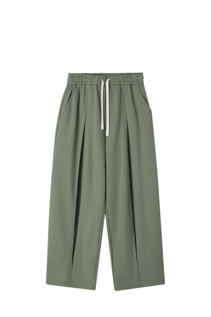 Trendy Unisex Twill Pleated Textured Trousers