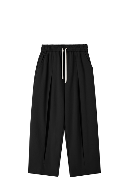 Trendy Unisex Twill Pleated Textured Trousers