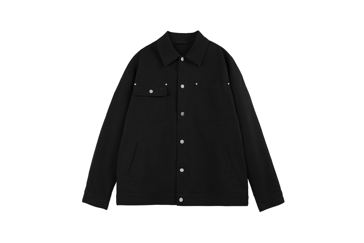 Unisex Minimalist Oversized Cargo Jacket with Front Pockets
