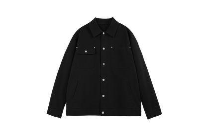 Unisex Minimalist Oversized Cargo Jacket with Front Pockets