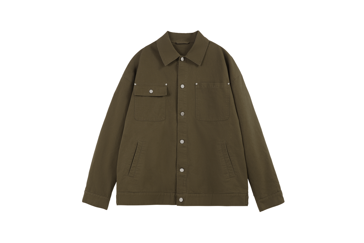 Unisex Minimalist Oversized Cargo Jacket with Front Pockets