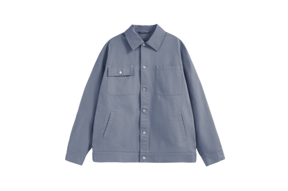 Unisex Minimalist Oversized Cargo Jacket with Front Pockets