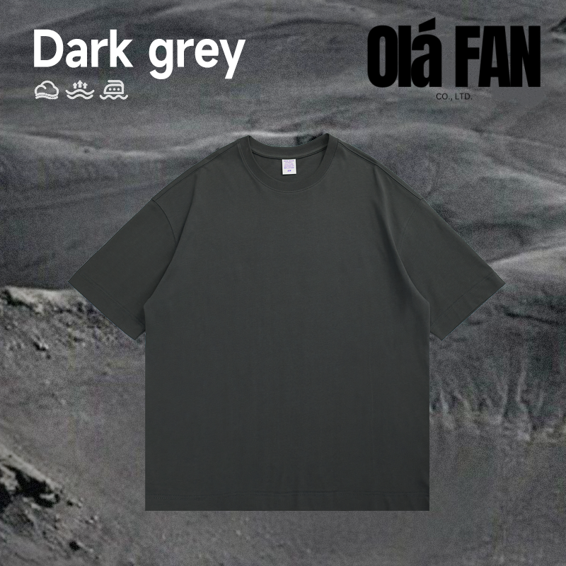OLA FAN classic high-street 265g weighted dark grey T-shirt