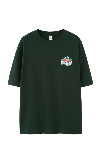 OLA FAN Dark Green Nature Protect T-shirt sku shot–minimalist high street wear