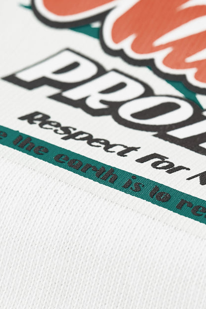 OLA FAN Nature Protect T-shirt material detail close shot–minimalist high street wear