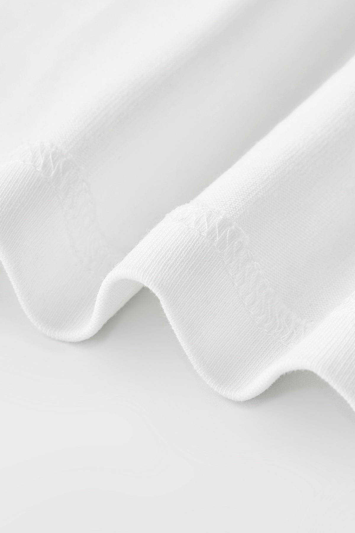 OLA FAN Nature Protect T-shirt material detail close shot–minimalist high street wear