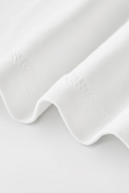 OLA FAN Nature Protect T-shirt material detail close shot–minimalist high street wear