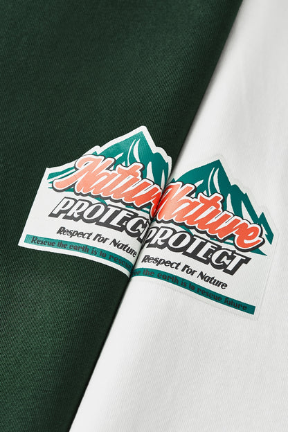 OLA FAN Nature Protect T-shirt material detail close shot–minimalist high street wear