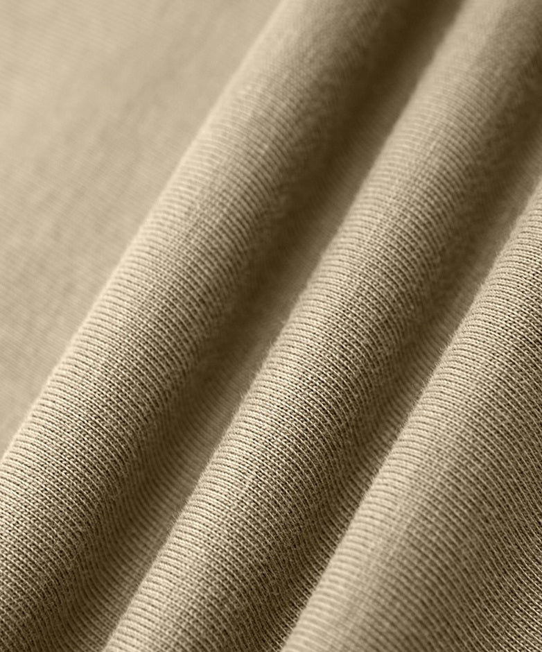 material view of heavyweight unisex tank top by OLA FAN in beige