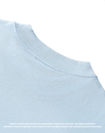 OLA FAN pink vivid T-shirt material detail close shot–minimalist high street wear